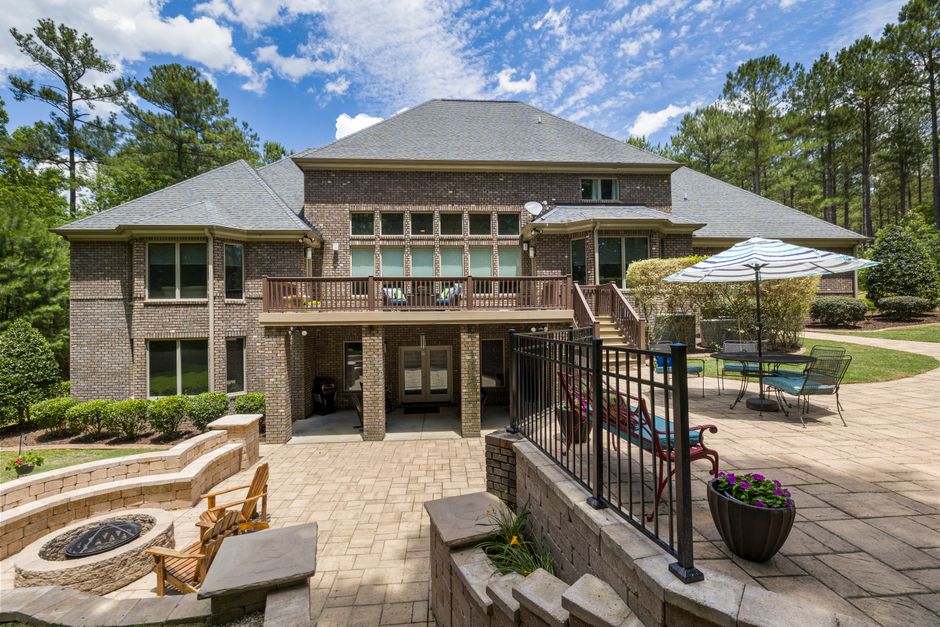 Brick home with outdoor patio